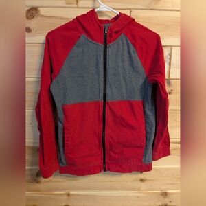 MTA Sport Boys/Kids/Youth Large 10/12 Red & Gray Zip Hoodie Jacket Athletic